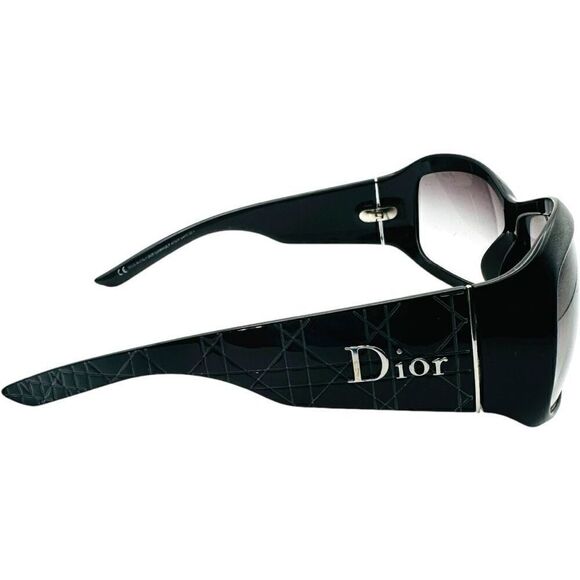 CHRISTIAN DIOR Sunglasses Cannage Black Quilted Luxury Designer Silver Logo Seri - Picture 4 of 12